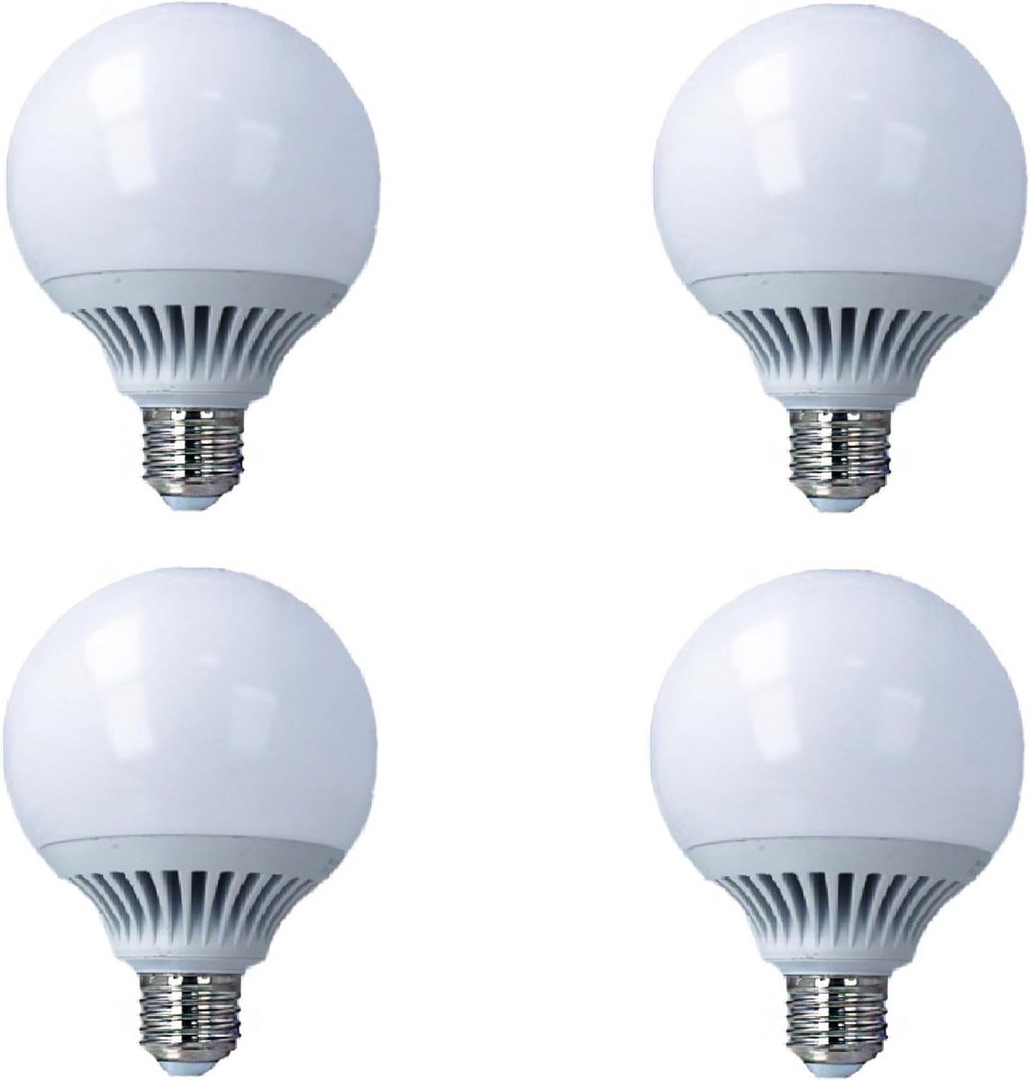 4x Grote E27 LED Lampen Wereldbol 15W - Neutraal Wit Licht 4200K - Energiezuinige XXL Verlichting