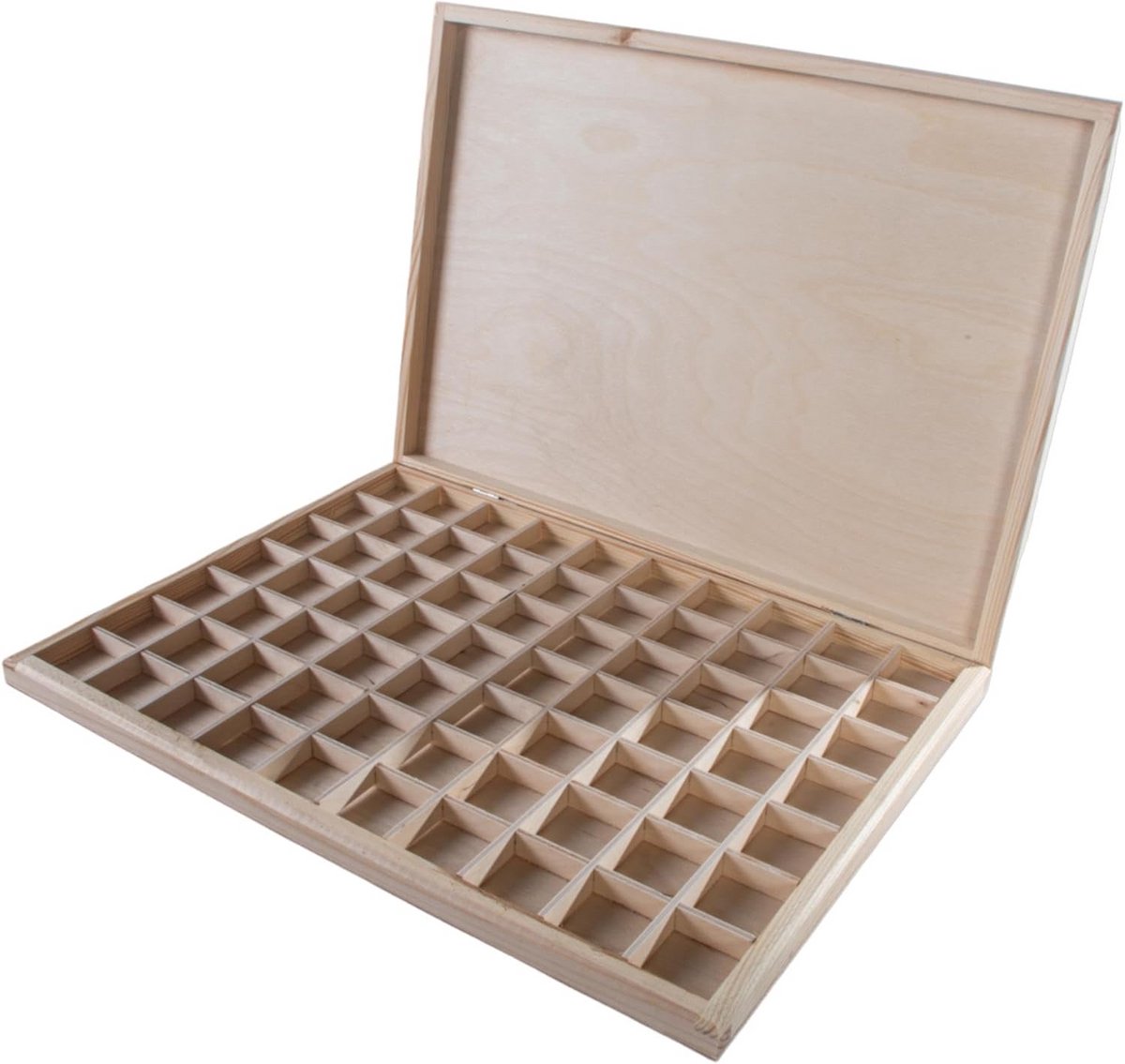 Houten Opbergdoos met 70 Vakjes voor Sieraden, Kralen en Hobbybenodigdheden