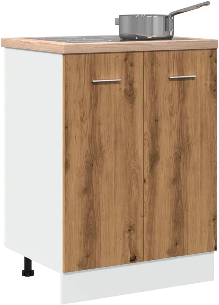 Eiken Keukenkast Onderbouw Wastafelmeubel 60 cm Ruimtebesparend