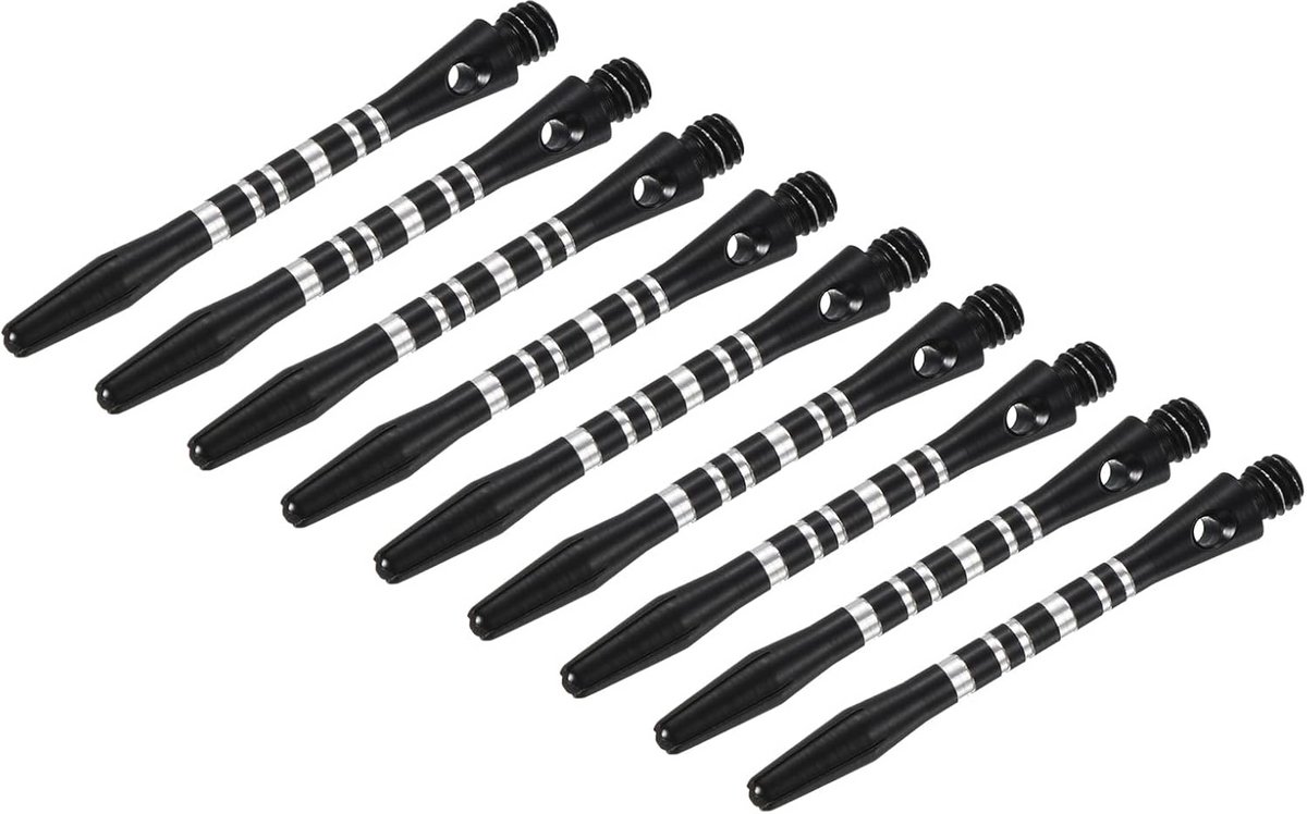 Set van 9 Middelgrote Aluminium Dartpijlen Shafts met 2BA Schroefdraad - Geschikt voor Steeltip Darts