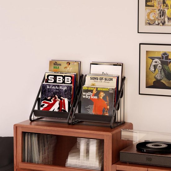 Système de rangement LP SNJY® - Support vinyle - Étagère à disques - 30,6P x 37,4L x 40,1H cm - Zwart