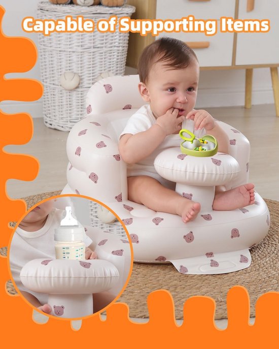 Opblaasbare Baby Stoel met Eetblad en Lade voor Zitten Leren (3-36 Maanden) van Merkloos — afbeelding 4