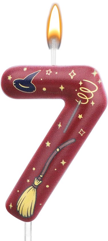 Bougie d'anniversaire magicien, bougie d'anniversaire à thème magique avec numéro gâteau Topper fournitures fête magicien pour garçons filles faveurs fête (7)