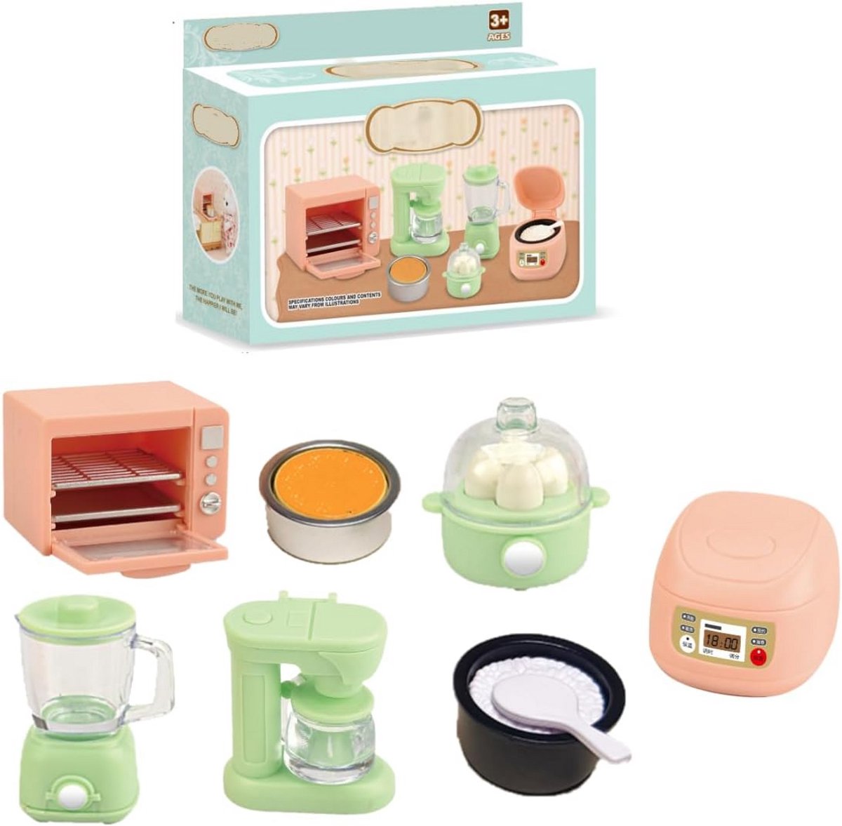 Miniatuur Keukenapparaten Set (1:12) - Realistische Keukenaccessoires voor Poppenhuis Decoratie