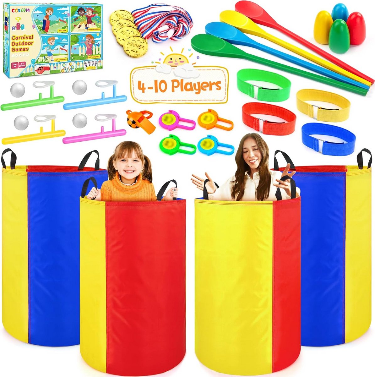 5-in-1 Buitenspel Set voor Kinderen en Volwassenen - Tuinspelletjes voor Feestjes