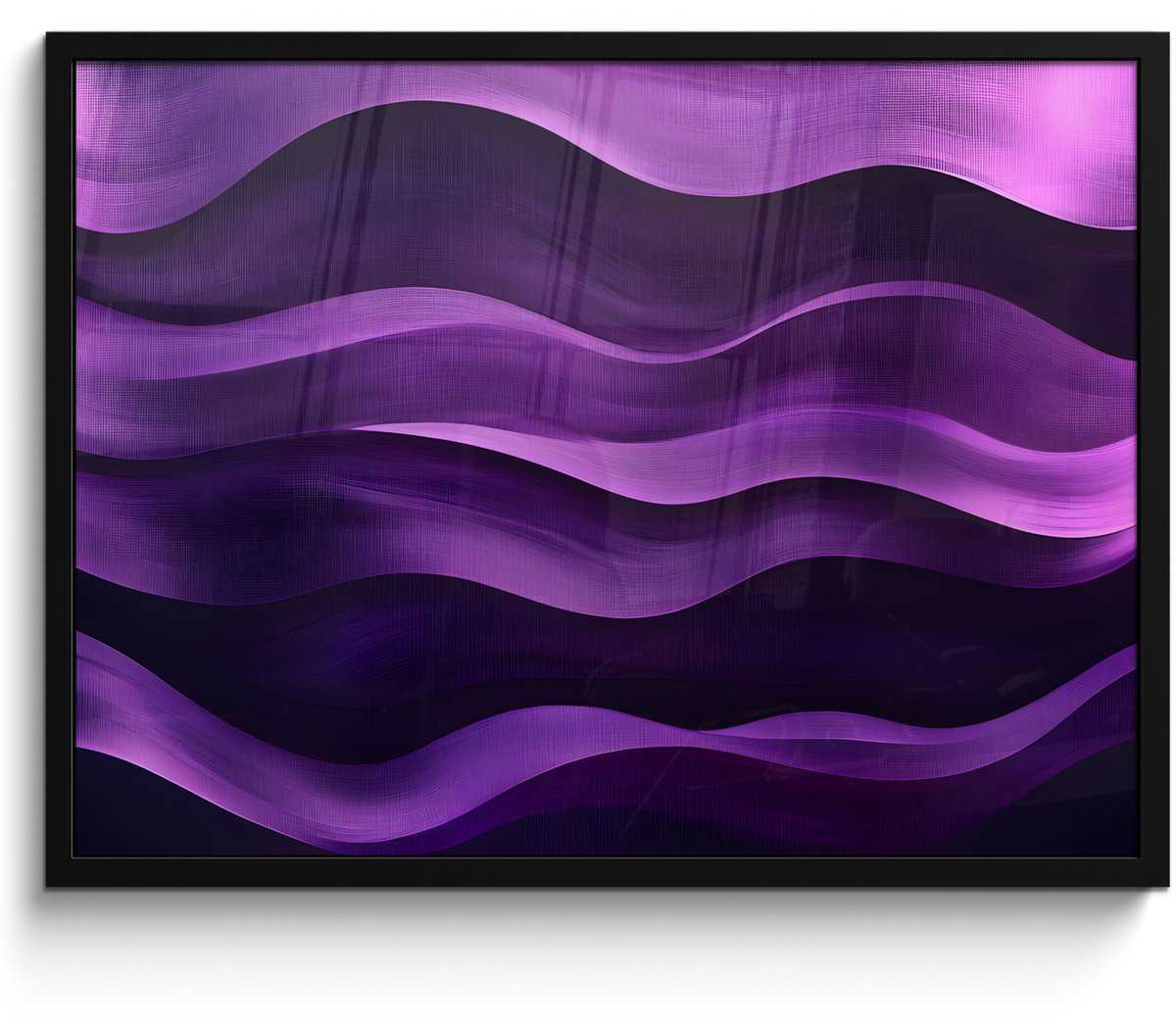 FrameYourWall Poster in lijst - Fotolijst 70x50 cm - Posters - Golven - Abstract - Paars - Posterlijst zwart - Decoratie - Wanddecoratie woonkamer - Muurdecoratie slaapkamer