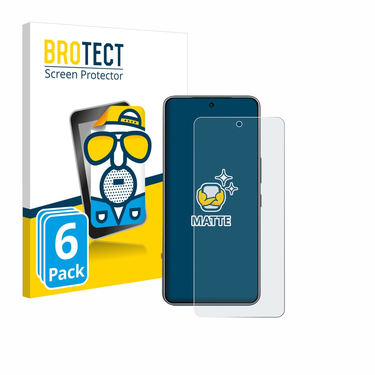BROTECT - Screenprotector voor Tecno Pova 7 Ultra - Folie Beschermfolie matte 6 Stuks