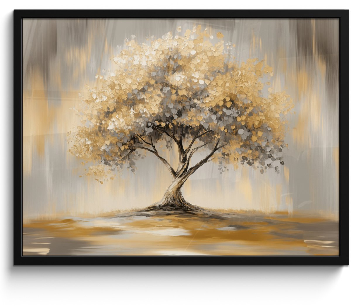 FrameYourWall Poster in lijst - Fotolijst 70x50 cm - Posters - Schilderij - Boom - Abstract - Bladeren - Posterlijst zwart - Decoratie - Wanddecoratie woonkamer - Muurdecoratie slaapkamer