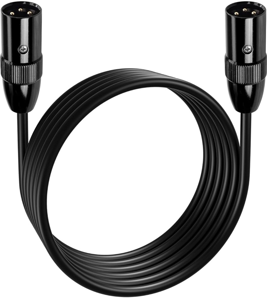 2 meter XLR microfoonkabel mannelijk, geschikt voor live streaming, karaoke en opnames