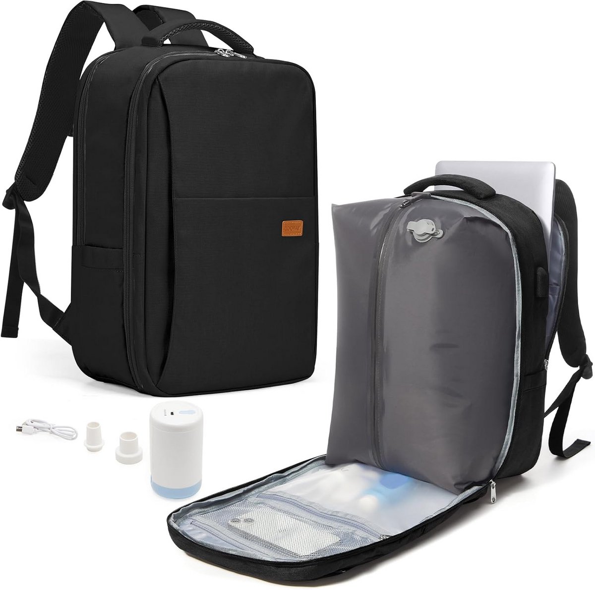 Vacuüm rugzak handbagage 40 x 20 x 25 cm - ruimteoptimalisatie voor reizen