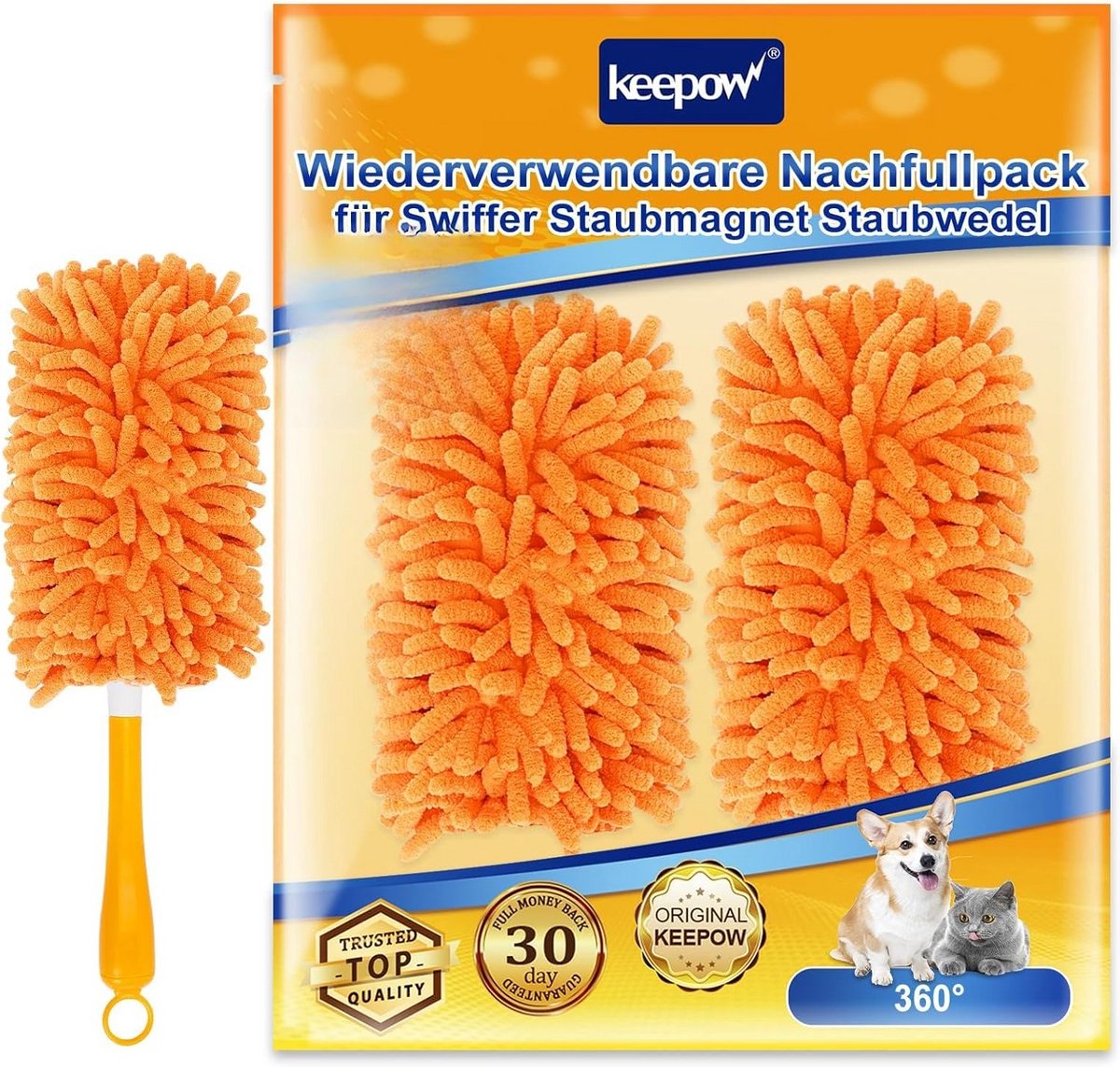 KEEPOW Navulverpakking voor Swiffer Stofmagneet - 2 stuks