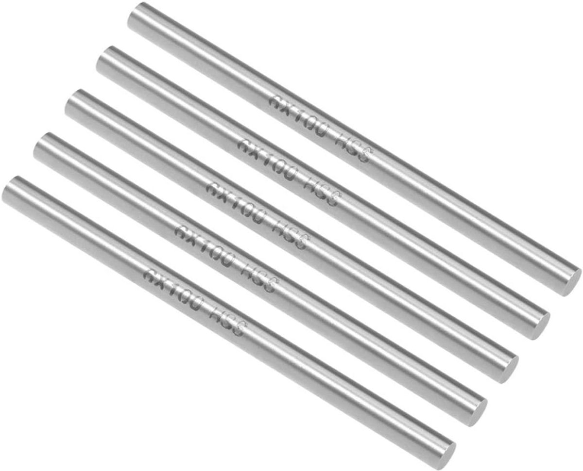 5 Staven 6mm Ronde Stalen HSS Staven 100mm Lengte