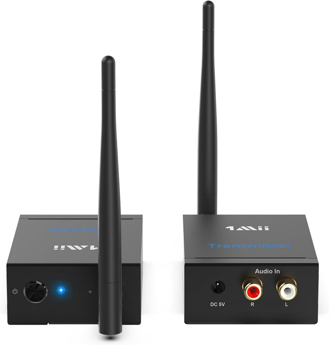 Draadloze Audio Zender en Ontvanger Set - 320ft Bereik, Lage Latency, HiFi Geluid voor TV en Speakers
