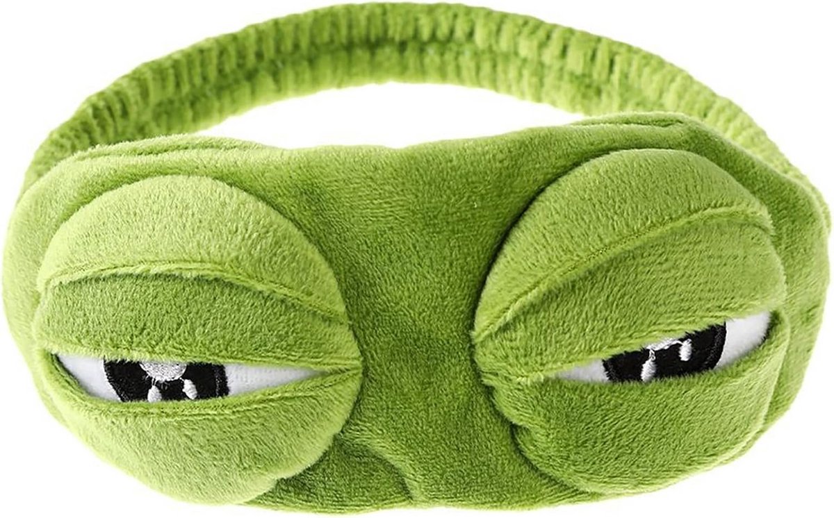 Schattig Groen Kikker Oogmasker voor Volledige Verduistering en Comfortabel Slapen
