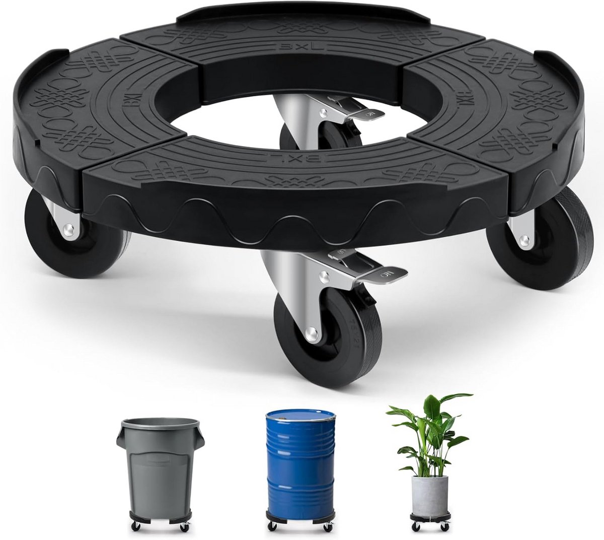 Verstelbare Prullenbak Dolly met Wielen voor Vaten en Vuilnisbakken (15-19 Inch Capaciteit)