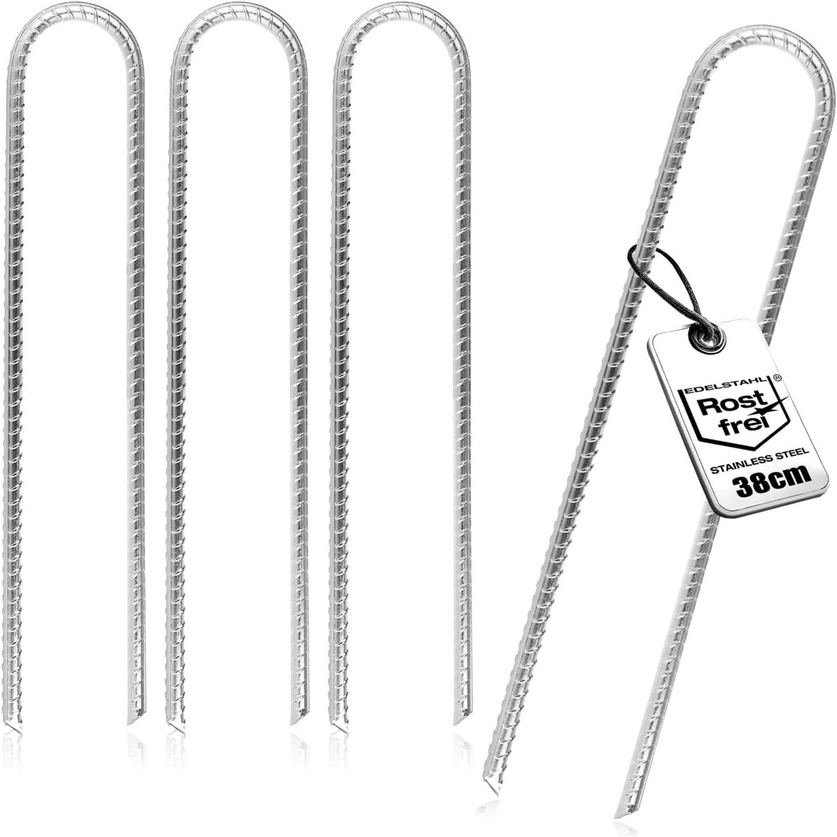 4x XL Stevige Grondankers van Massief Staal, 38 cm - Voor Tenten, Trampolines en Springkasteel