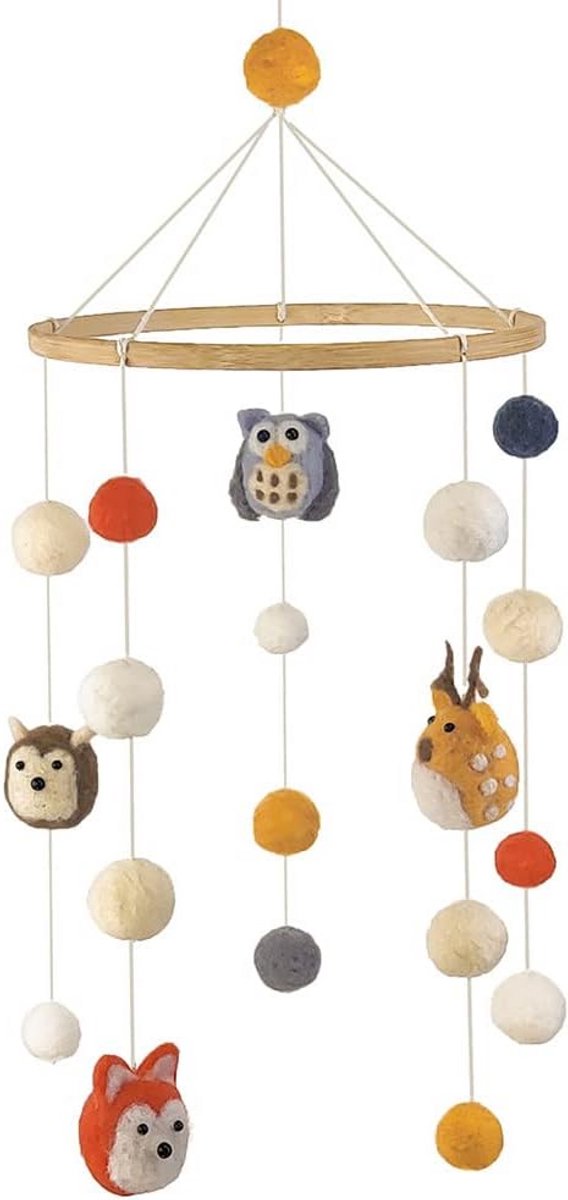 Houten Baby Mobiel met Knuffeltjes - Rammelaar voor Kinderbedje - Decoratie voor Jongens en Meisjes