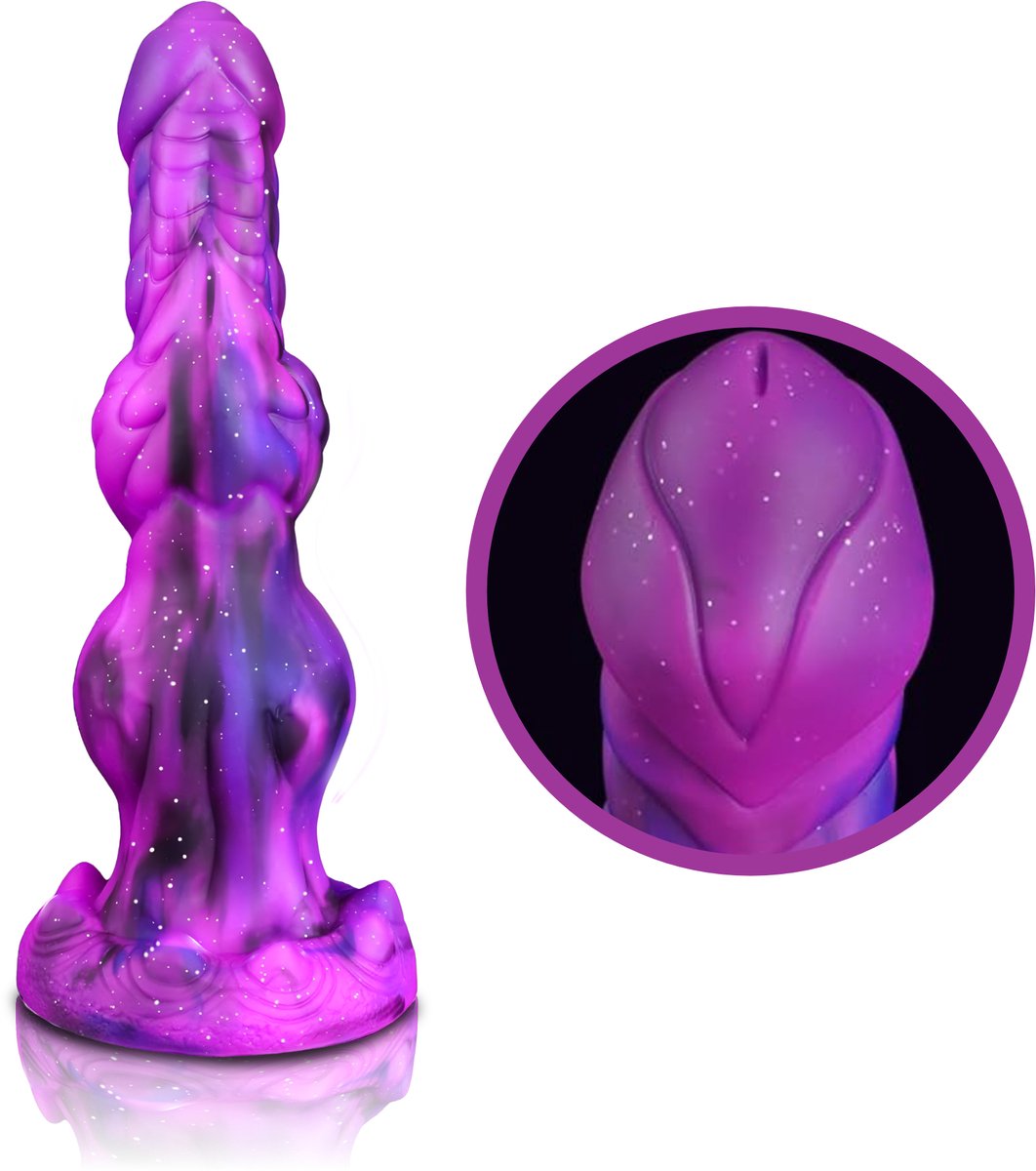 JustFun Fantasy Dildo - 25 CM - Met Zuignap - Sex Toys voor Mannen & Vrouwen - Monster Anal Plug XXL - Paars