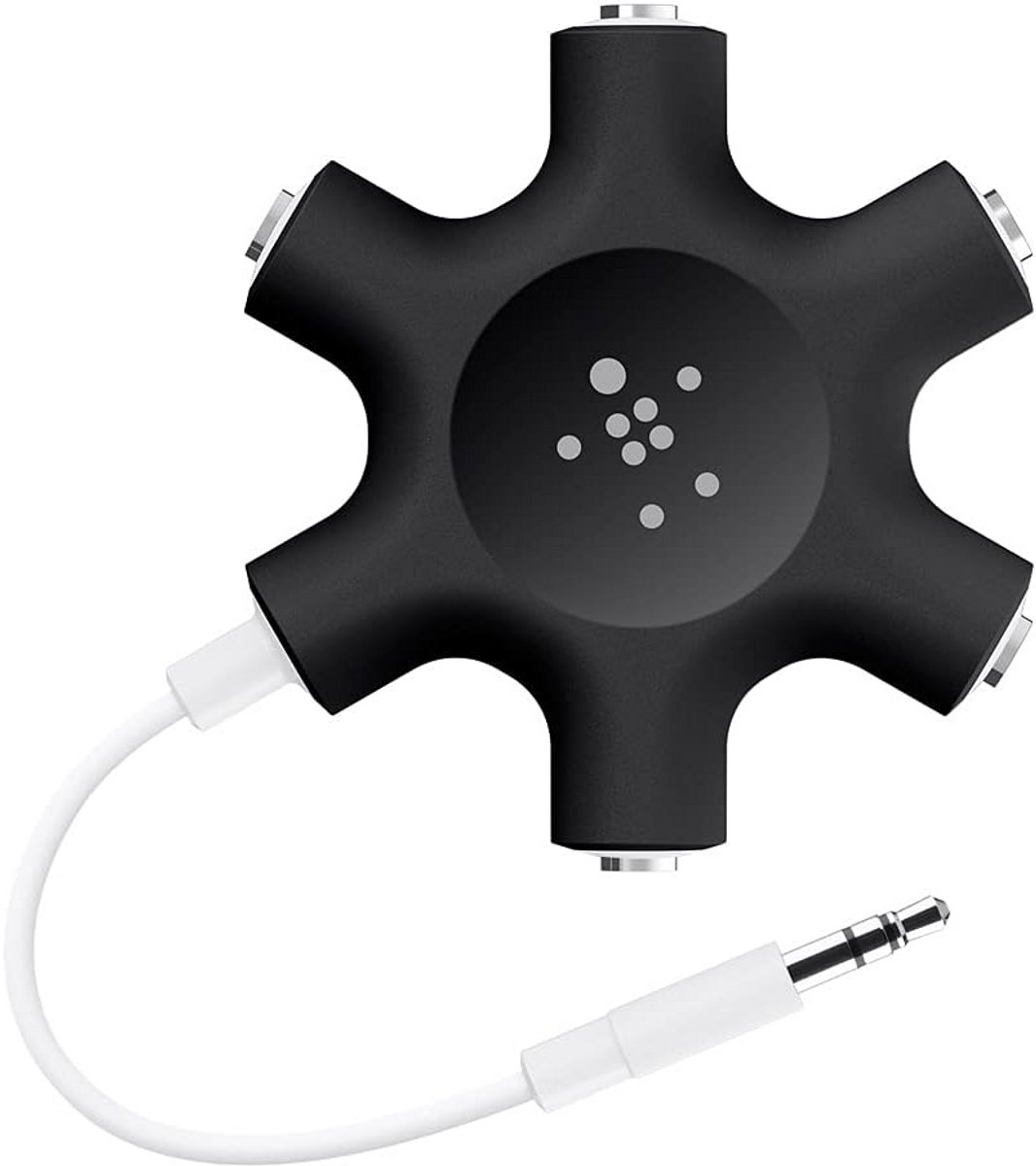 5-Weg Audio Splitter - 3.5 mm Jack Hoofdtelefoon Verdeler Zwart