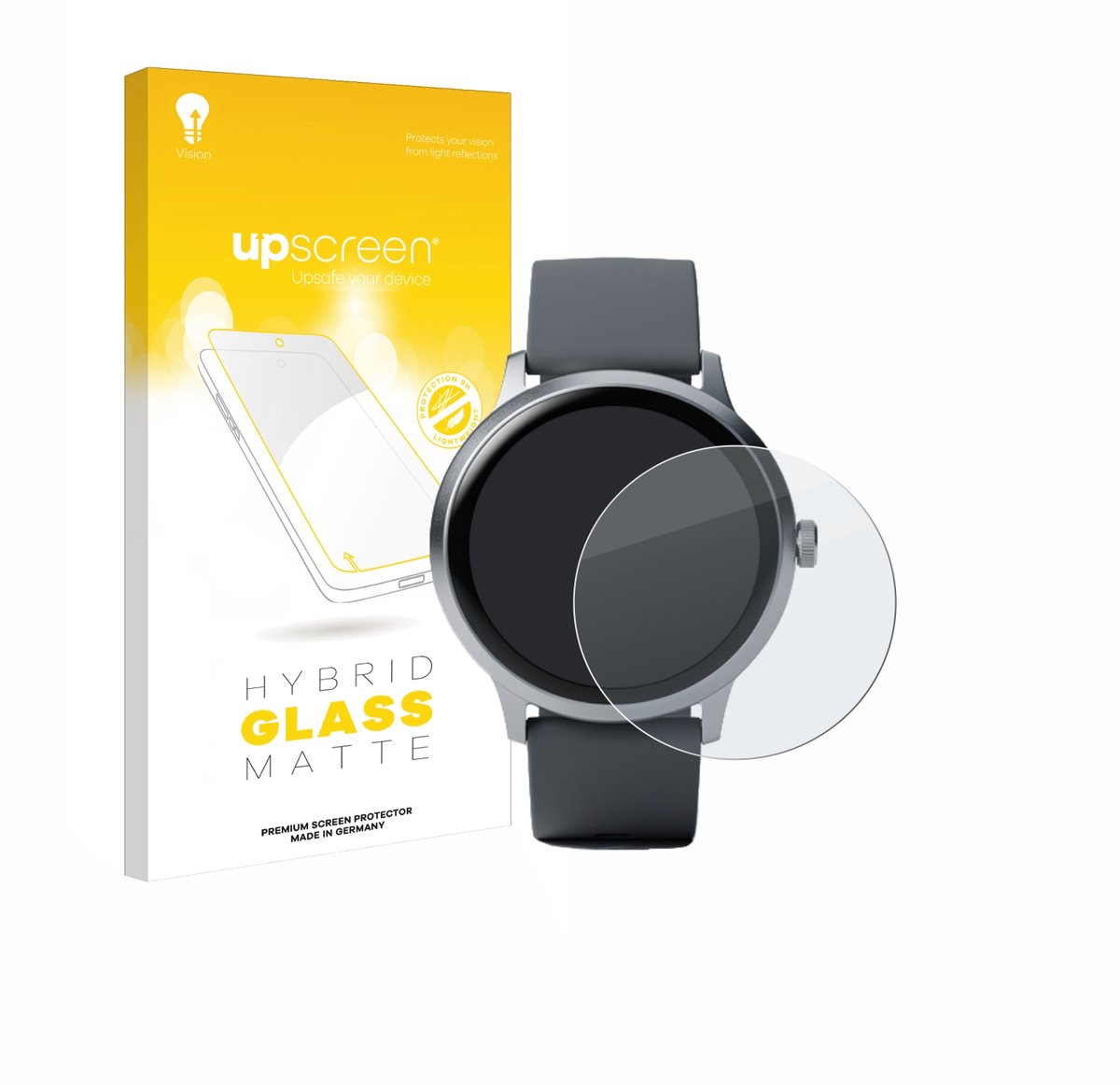 upscreen - Screenprotector voor Pebble Round 2 - Folie Beschermfolie Beschermglas matte