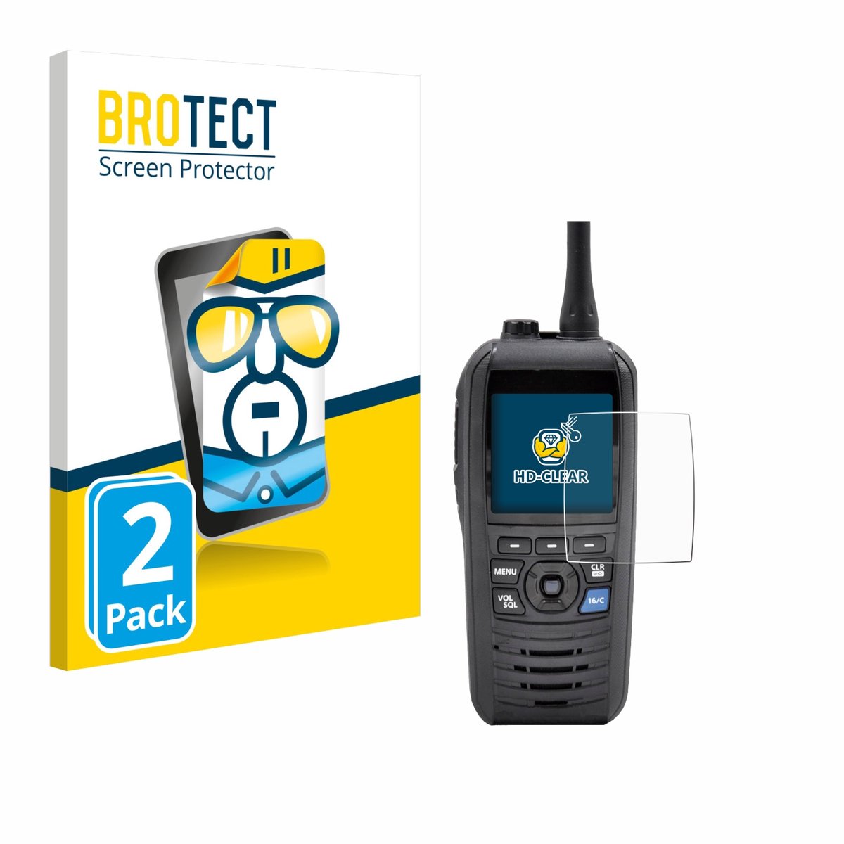 BROTECT - Screenprotector voor Icom IC-M94D - Folie Beschermfolie transparant 2 Stuks