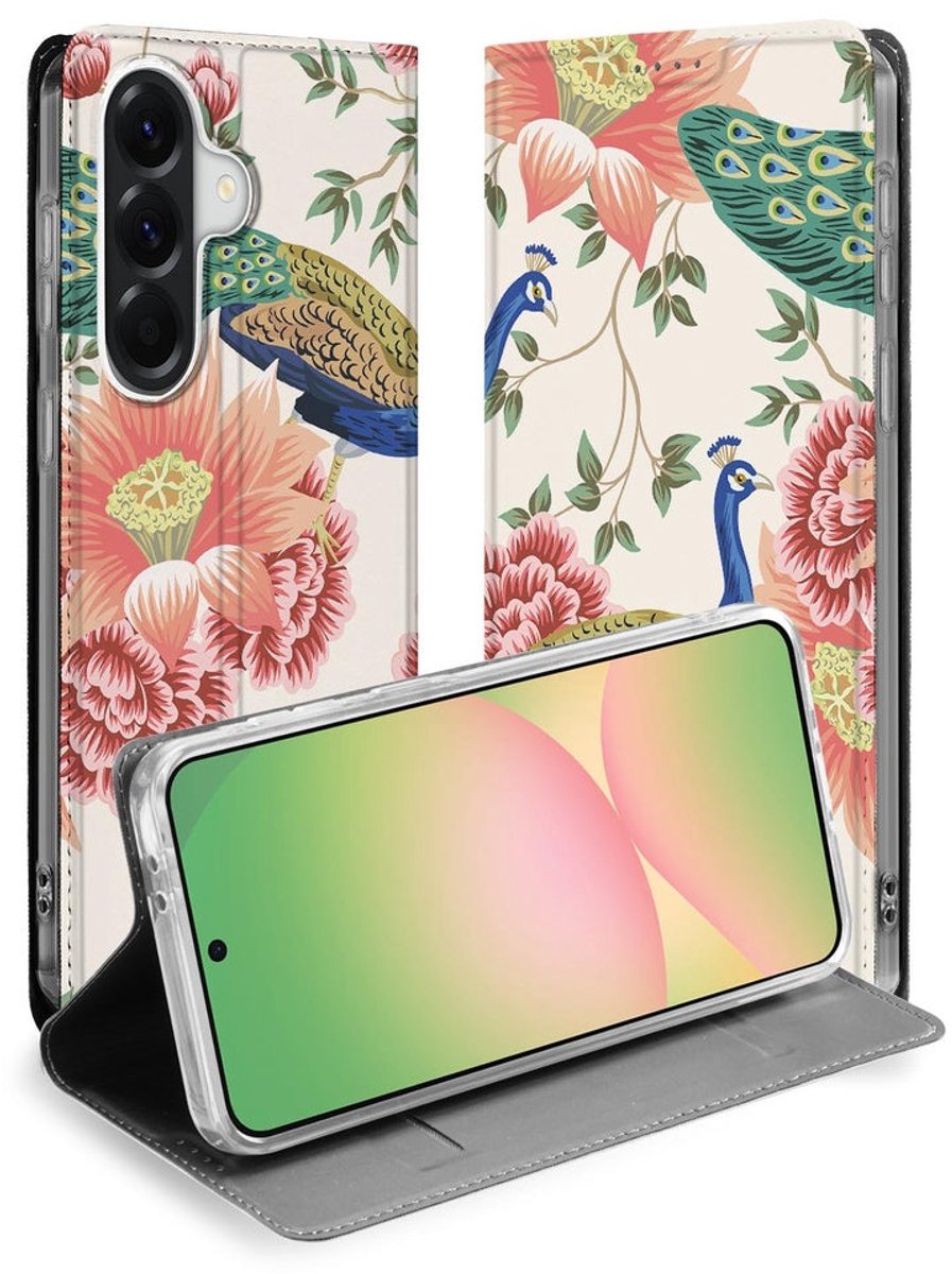 Book Cover Samsung Galaxy A57 Pink Peacock