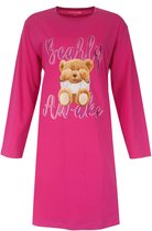 Temptation Dames Big Shirt - Lange Mouwen - Ronde Hals - Fuchsia - Maat 4XL