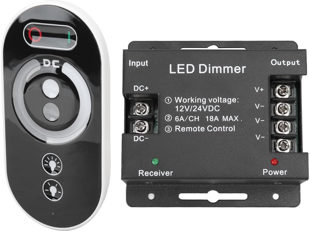 Draadloze LED dimmer touch afstandsbediening 12V 24V aluminium behuizing
