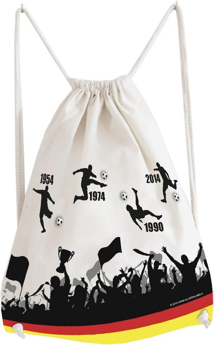Voetbal Gymtas met Jaargetallen 33x42cm Multicolor