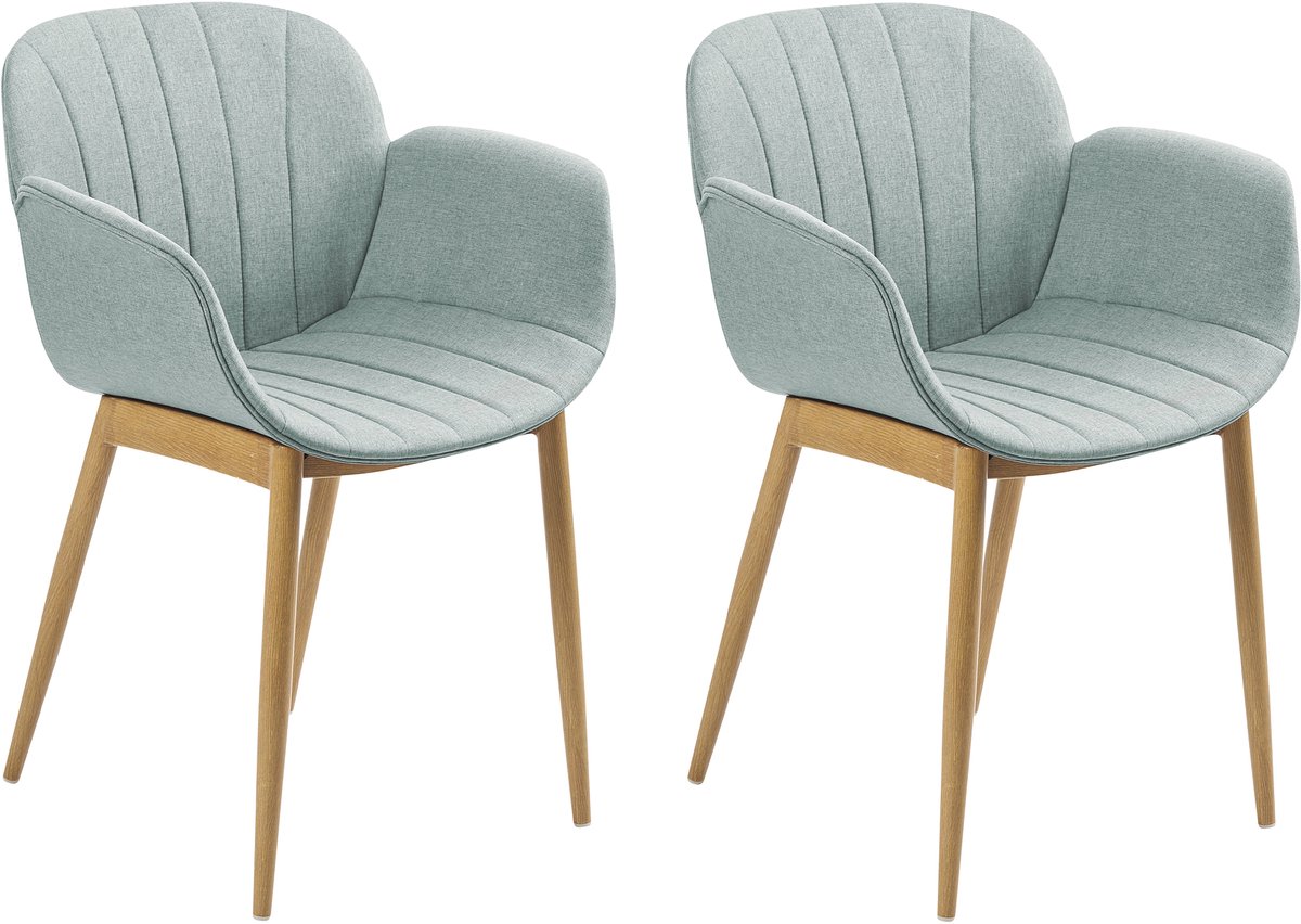Alice - Eetkamerstoel set van 2 - Mintgroen - Polyester