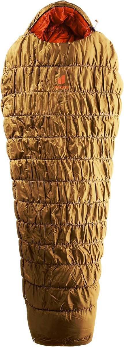Synthetische Slaapzak - Mummy Slaapzak - Kamperen Outdoor - Elastische Stretch Constructie - Extra Lang - Amandel Paprika