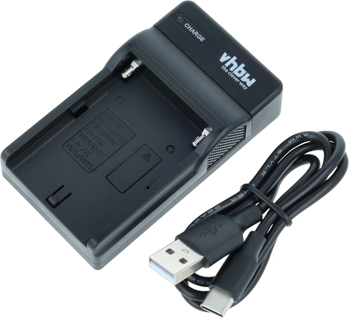 Camera Oplader - Accu Lader - Onderweg Opladen - Inclusief USB Kabel - Compact Formaat - Zwart