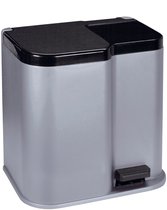 Curver poubelle duo à pédale deco 10l 18l argenté CURVER Pas Cher