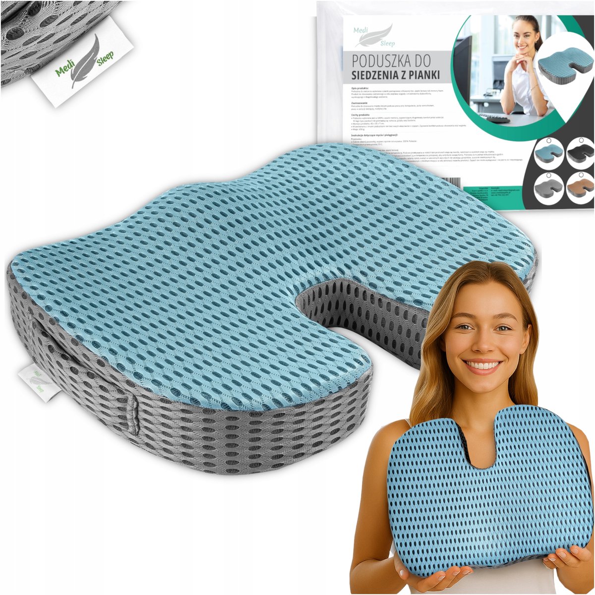 Medi Sleep - Orthopedisch Zitkussen - Lendensteun - Auto/Thuis/Bureau