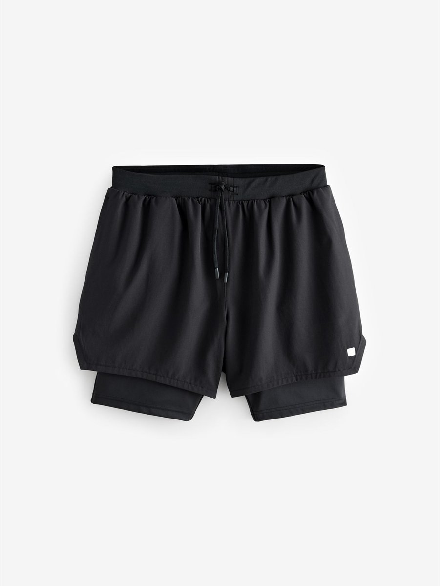 Next - Heren - Active 2-in-1 shorts - Zwart