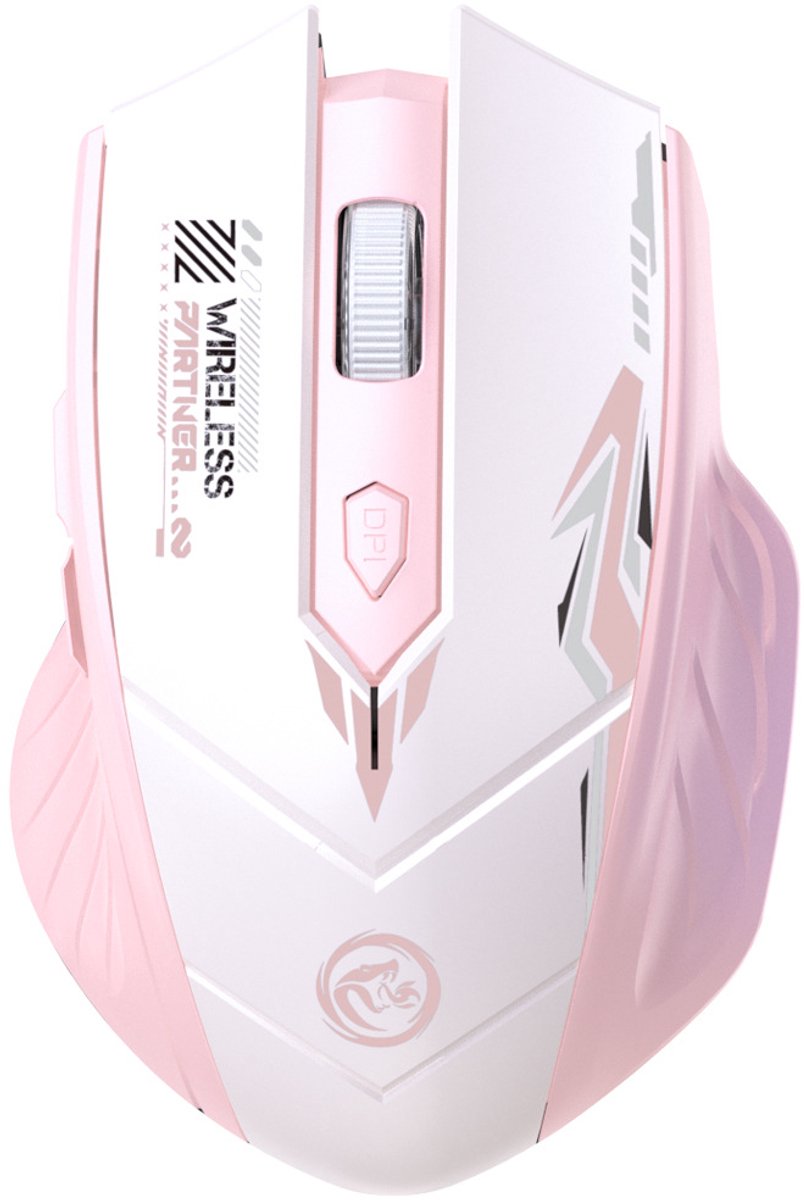 ECTEATOY® Gaming muizen - Muis - Bluetooth-muis - Draadloze Muis - Ergonomisch - Draadloze oplaadbare muis - Tri-mode (Bluetooth 5.0/4.0 + 2,4 GHz) - 3 instelbare DPI's - Roze
