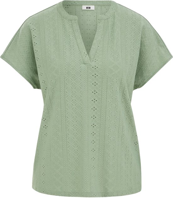 WE Fashion T-shirt en jersey pour femme avec structure ouverte