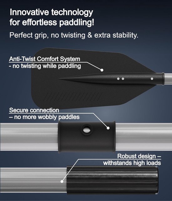 Peddelset Opblaasboot - Reserve Roeispanen - Watersport Avonturen - Lichtgewicht & Zink-Stop - 2-pack 620g - Wit van Merkloos — afbeelding 2