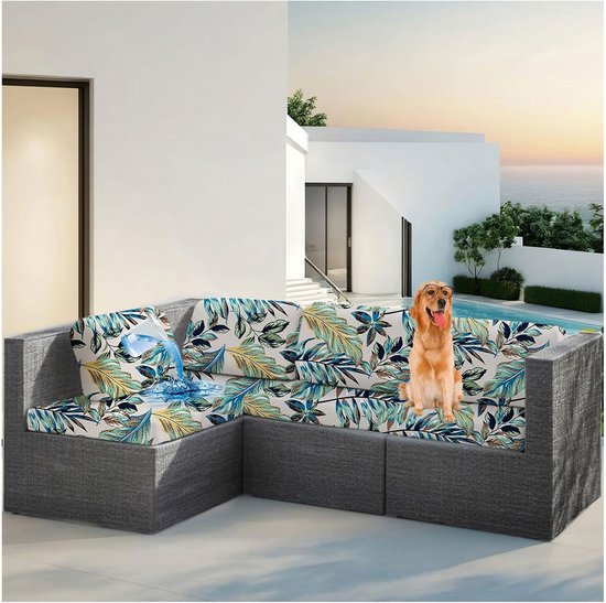 10 stuks Relaxfauteuil hoes voor 4 Kussen Bank:, Hoes voor vierzitsbank met rekbare fluwelen stretch, Wasbare meubelbeschermer -beige