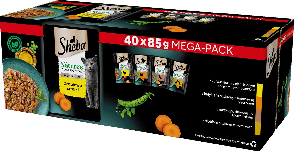 Sheba Sheba Nature's Collection - Katten Natvoer Drobiowe Smaki - 40x85g - Graanvrij