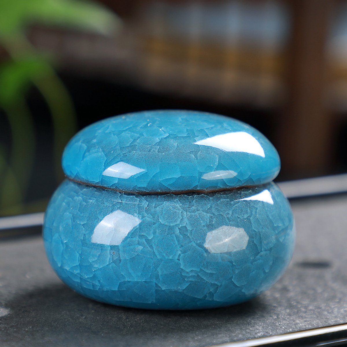 Mini Urn Keramiek - Luxueuze Mini Urn Hond Kat Vogel – Urne – Keramiek – Urnen – Urn Voor Dieren – Urn Hond Overleden – Urn Kat – IJsverenblauw, medium (20g)