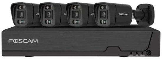 Foscam FNA108E-B4-2T-B Kit Beveiligingscamera Set - 4 Camera's - PoE - 2TB Geheugen - Kleurennachtzicht 20m - 8MP - Zwart van Merkloos — afbeelding 4