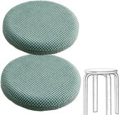ETULLE Rond traagschuim zitkussen, rond lederen stoelkussen, langzaam rebound zachte ronde kruk kussen stoel pads (kleur: gebroken wit, maat: 40 x 2,5 cm