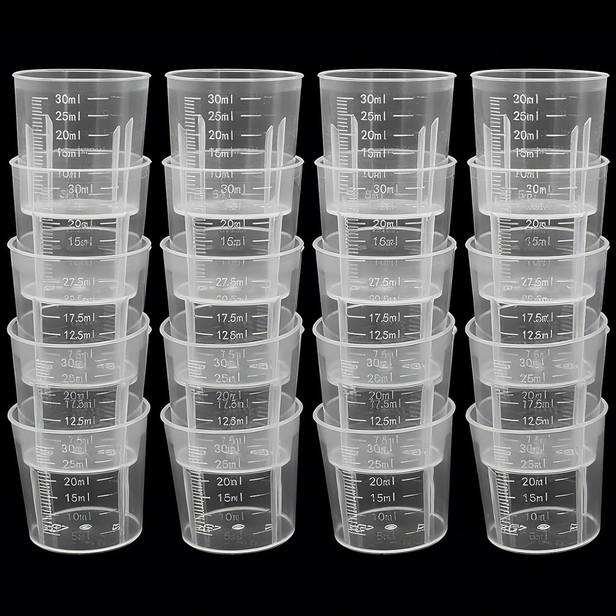 Mini Maatbekers - Mengbekers Precisie - Koken en Knutselen - Set van 20 stuks - 30 ml inhoud