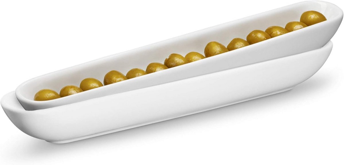 Olijf Dienblad - Serveerschaal Set - Hapjes Presenteren - Set van 2 - 305 cm - Wit