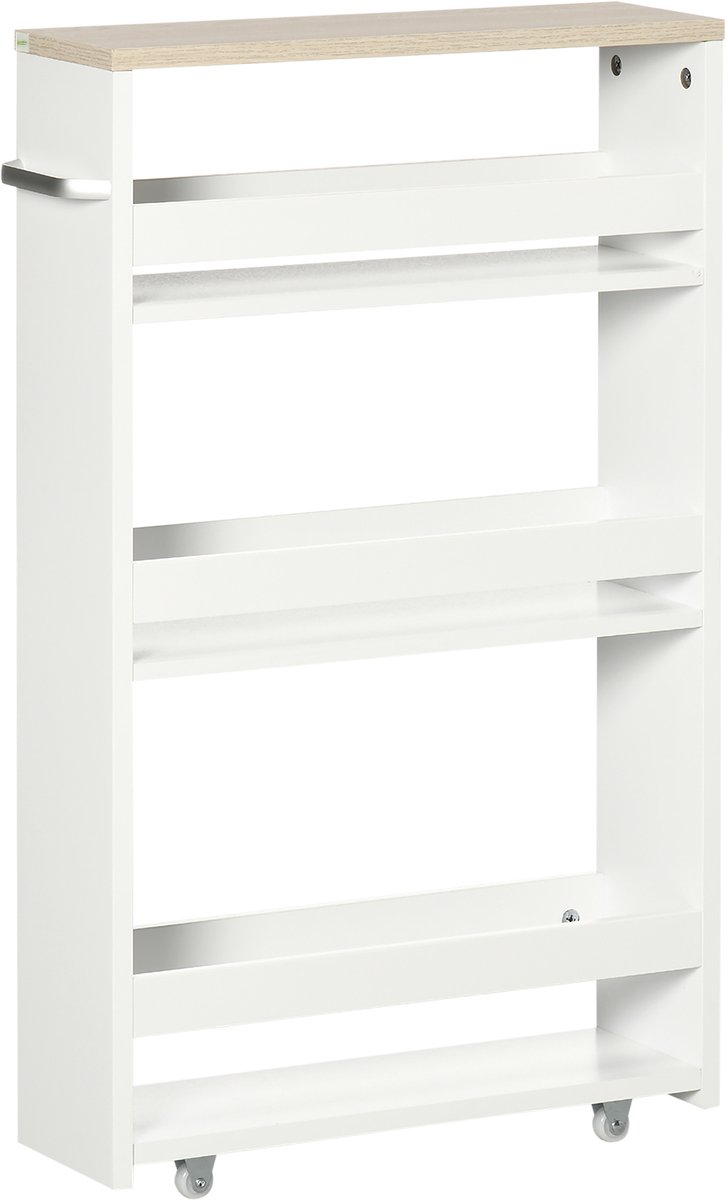 Kleankin Utility Cart - MDF - 48x15x80cm - Wit