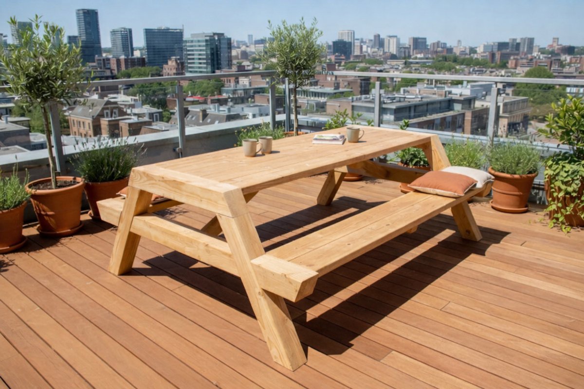 Rockwood® Picknicktafel Douglas Big Foot 2.00m Naturel