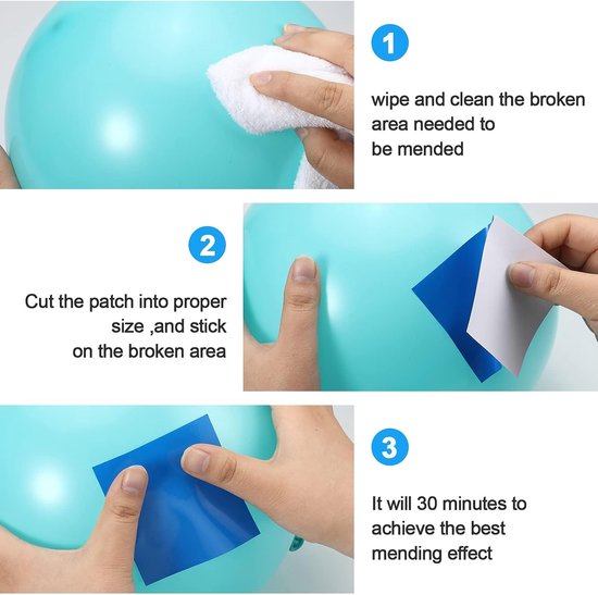 Reparatie Patch Set - Zwembad Stickers - Waterdicht Repareren - Zelfklevend PVC - 20 Stuks - Blauw van Merkloos — afbeelding 4
