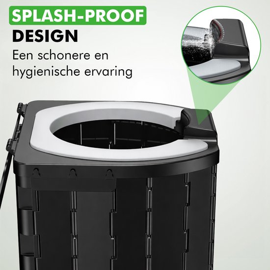 Travelhawk Camping Toilet - Toiletemmer - Draagbaar & Opvouwbaar - Inclusief 12 Biologisch Afbreekbare Zakjes en 10 Absorptie Zakjes - Ideaal voor Kamperen, Festivals & Outdoor van Travelhawk — afbeelding 5