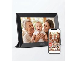 Digitale fotolijst met WiFi en Frameo App – Fotokader - 10.1 inch – HD+ -IPS Display – Zwart - Micro SD - Touchscreen - Zedar F600